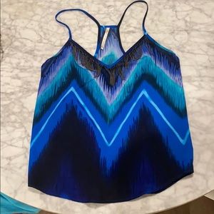 Camisole with blue, green and black and beads